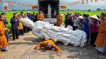 Tượng Quan Âm Bất Ngờ Ngã Đè Lên Sư Thầy Trong Lễ Rước – Phản Ứng Của Đám Đông Khiến Tất Cả Rợn Gáy