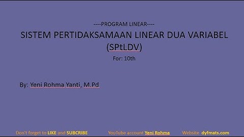 Sistem pertidaksamaan linear dua variabel (SPtLDV) (program linear part 1)