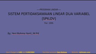 Sistem pertidaksamaan linear dua variabel (SPtLDV) (program linear part 1)