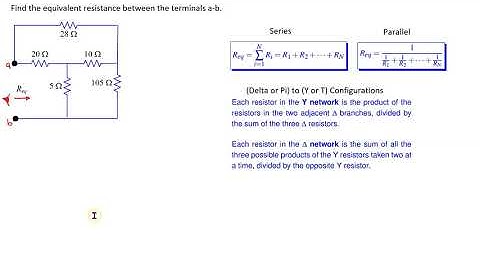 Equivalent Resistance  - Example 2 Applying a Y to Delta Transformation