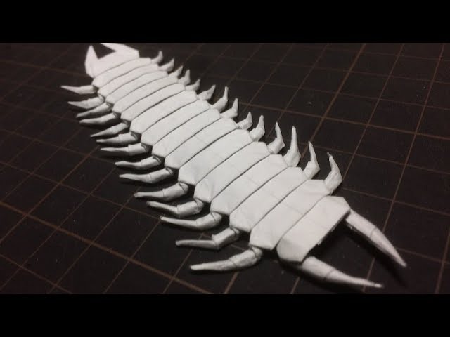 折り紙　ムカデ 折り紙】ムカデの折り方の足の部分の詳しい説明 Centipede
