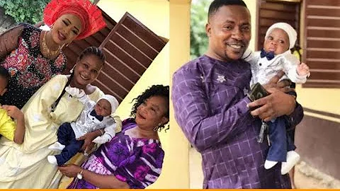 Lovely Moment From Segun Ogungbe & 2rd Wife Actress Omowunmi Ajiboye Child Dedication In Church