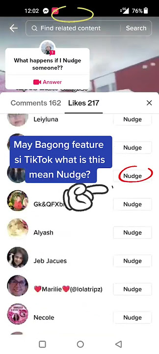 What is nudge means at tiktok ?