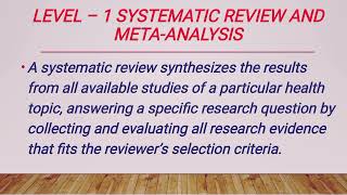 level and grades of evidence