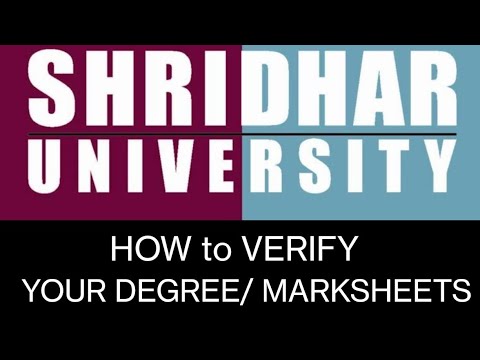 HOW to Verify you documents/Degree/Marksheets from Shridhar University/Shridhar University fake