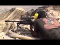 Sniper from the special operations processes the terrorists in the mountains of makhoul