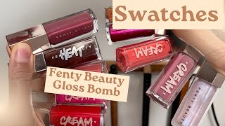 Fenty Beauty Gloss Bomb Swatches Collection - Gloss Bomb - Fenty Gloss Bomb Cream - Gloss Bomb Heat