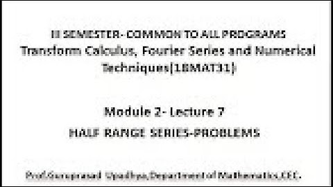 VTU TFN 18MAT31 M2 L7 HALF RANGE SERIES PROBLEMS