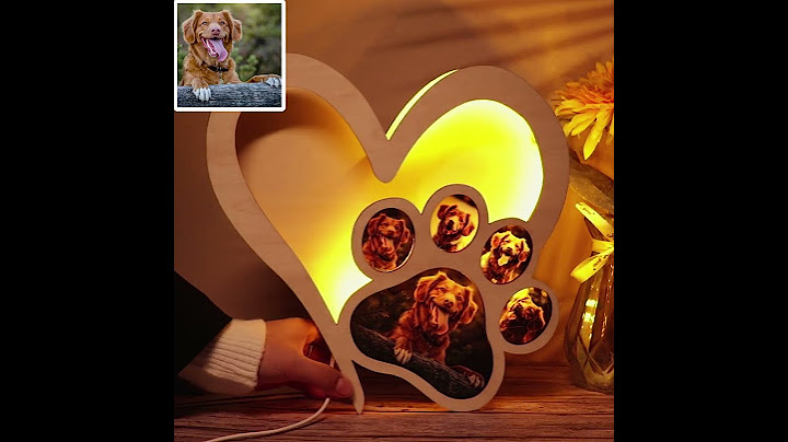 Custom love dog paw wood lamp