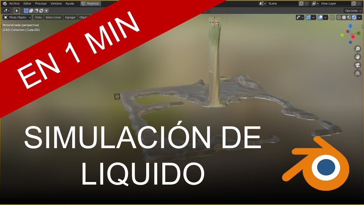 SIMULACIÓN DE LIQUIDO EN BLENDER EN 1 MIN - YouTube