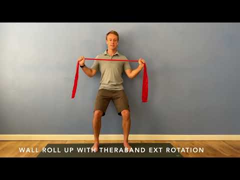 Wall Roll Up With Theraband Ext Rotation