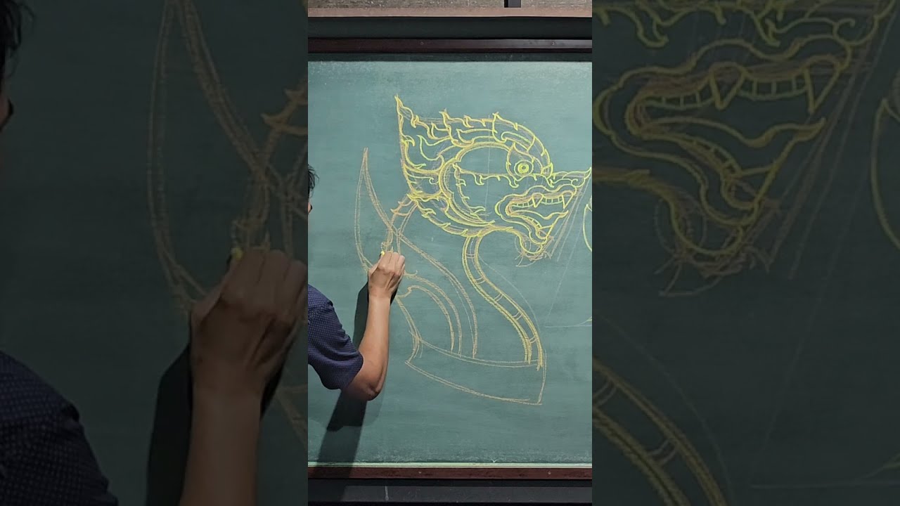 แบบฝึกวาดหัวสิงห์ลายไทย