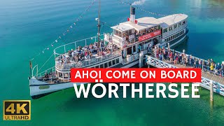 Wörthersee Boat Excursion Roundtrip Velden to Klagenfurt on Turquoise Water (4k 60) #ExploreAustria