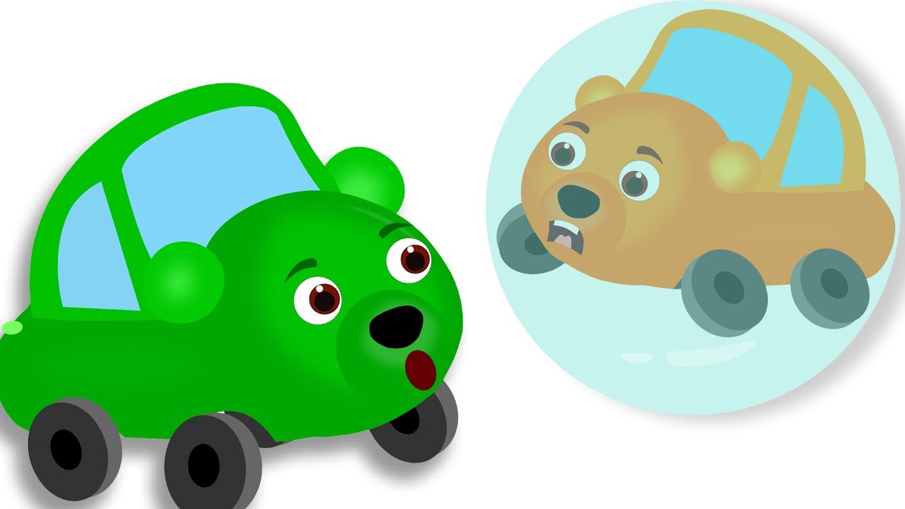 Gummy Bear Cars learning color with colorful Bubbles finger family