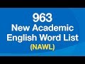 963 Most Important English Words for Understanding Academic Text (NAWL)