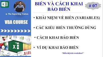 Excel VBA cho người mới bắt đầu - Bài 7: Biến và cách  khai báo biến