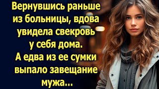 Вернувшись раньше, вдова увидела свекровь у себя дома. А едва из ее сумки…