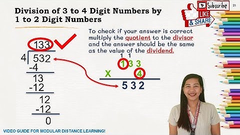 Division of 3 to 4 Digit Numbers by 1 to 2 Digit Numbers