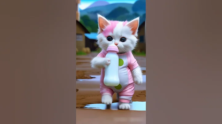 🥰 Beautiful White Cat Drinking Milk 🍼 Dancing With Dudi Dudi Dum Dum 😻 MT ✅ #cat #cute #shorts #love