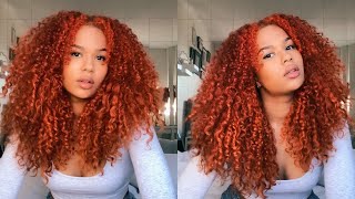 DIY Face Framing Highlights/Money Piece on Orange Copper Curly Hair | Step-by-Step DYE