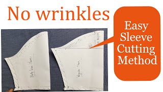 Easy sleeve cutting method Beginners Malayalam(Wrinkle free Sleeve cutting)