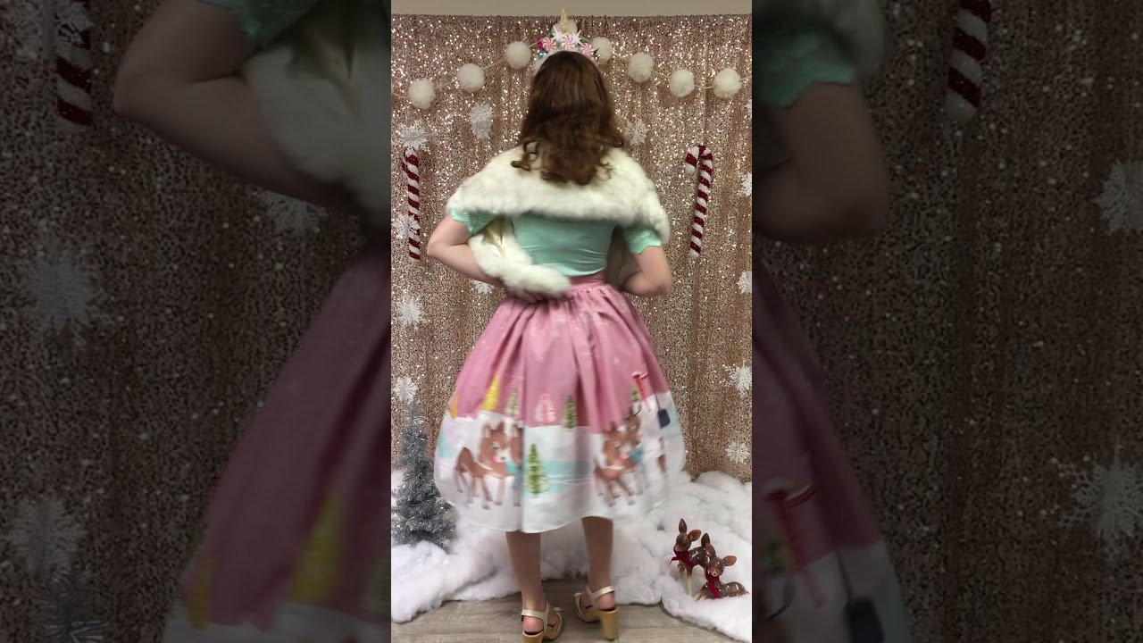 Reindeer Family Adventure Novelty Print Skirt