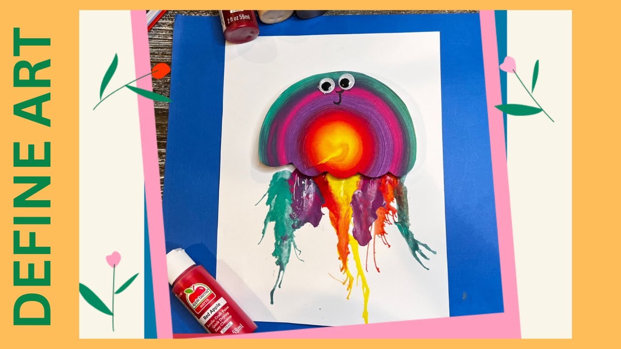 Diy,acrylic painting,jelly fish,colouring,art and craft - YouTube