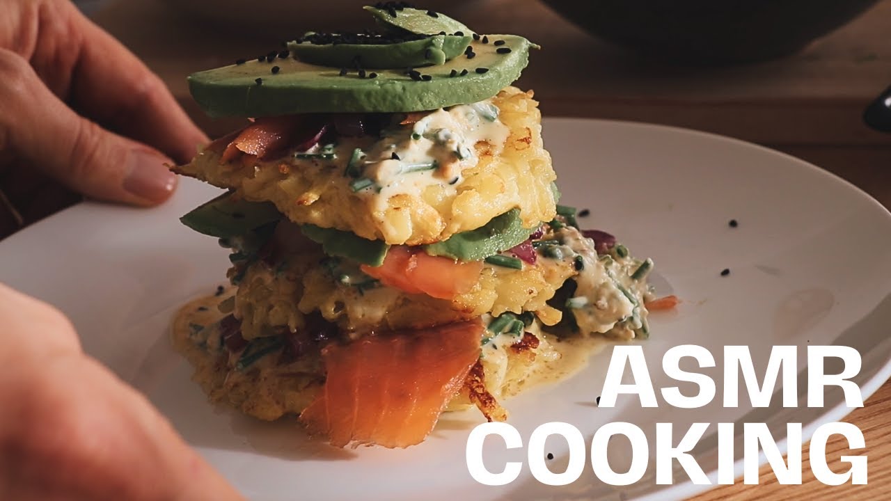 ASMR Cooking | Brunch gourmet relaxant (galettes, saumon, avocat) 🥔🥑🐟