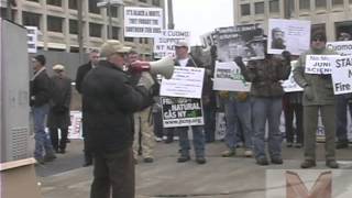 Pro-fracking protest by Joint Landowners Coalition of NY 1/21/15 Binghamton NY
