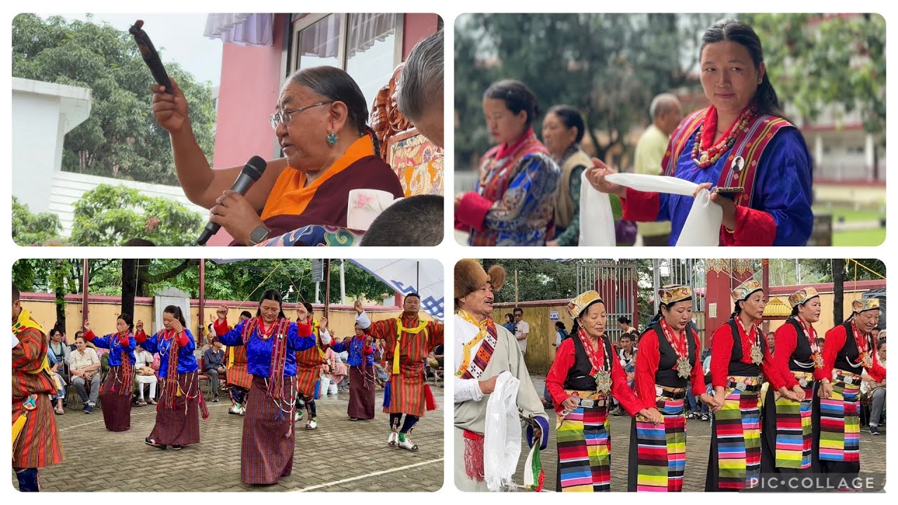 Tibetan community from Bhutan offering traditional dance to His Holiness Sakya Trizin | Sakya Gompa
