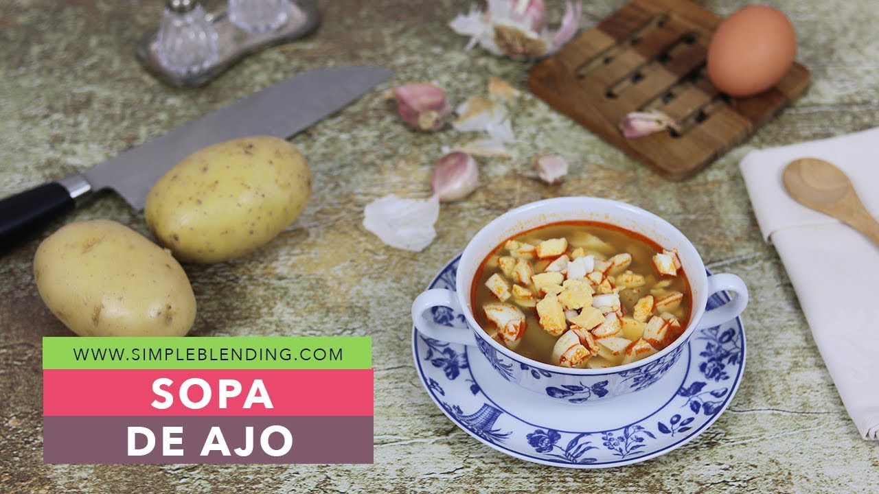 SOPA DE AJO | Sopa de ajo sin pan | Receta de sopa de ajo sin gluten