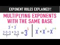 Multiplying exponents with the same base explained