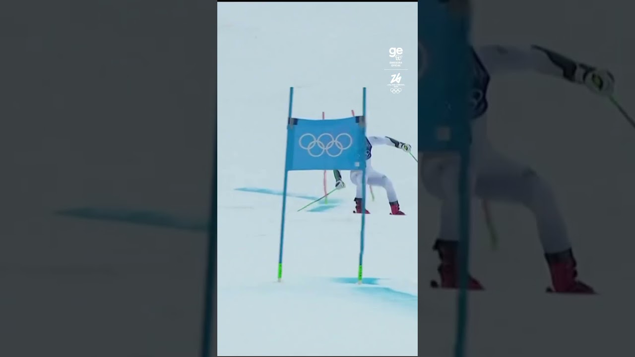 LUCAS PINHEIRO FAZ MELHOR TEMPO NA PRIMEIRA DESCIDA DO SLALOM GIGANTE | Jogos de Inverno | ge tv