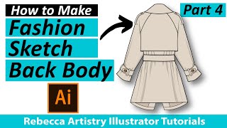 How to Make a Fashion Sketch in Adobe Illustrator/ Sketching a Jacket PART 4/ Plus BONUS Colorways!!
