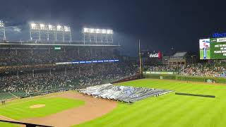 Chicago Cubs rain delay tarp removal, June 4, 2024