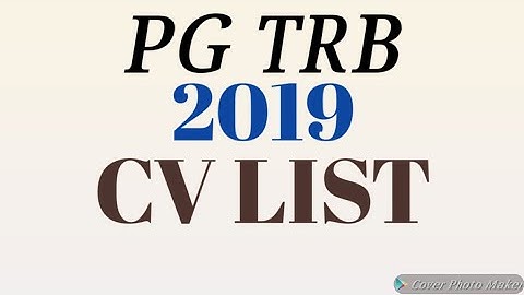 PG TRB- CV LIST-2019