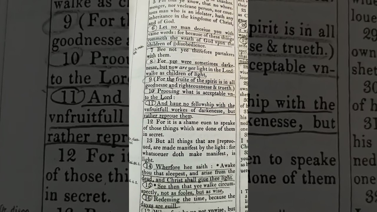Ephesians 5::8-11 Have no fellowship with the unfruitful works of darkness, but rather reprove them.