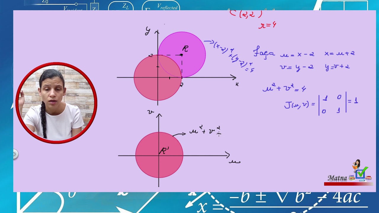Integral dupla numa região circular com centro fora dos eixos Ox e Oy ...