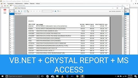 Crystal Report Using VB.Net + Ms Access