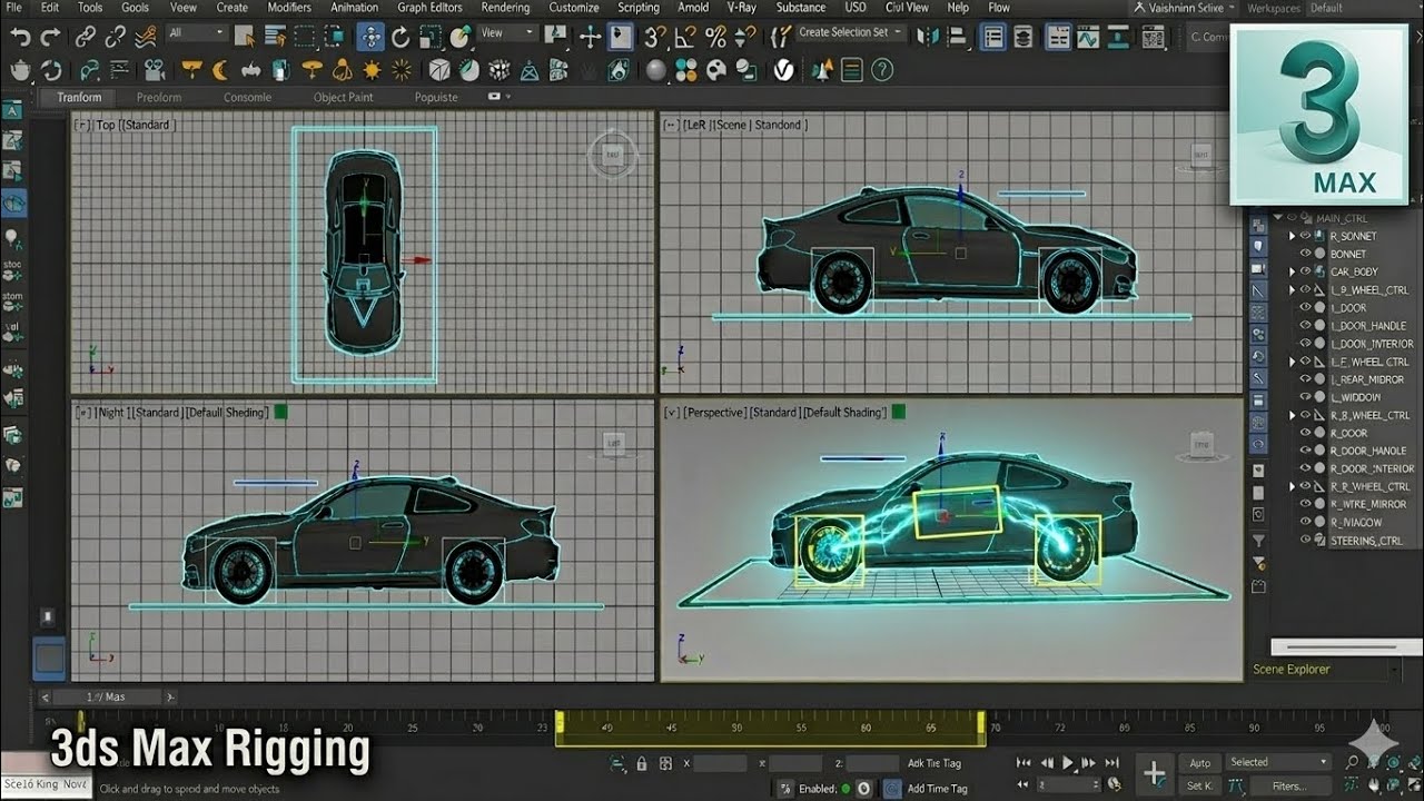 Vehicle Rigging Designs 3d Car Rigging | 3ds Max - YouTube
