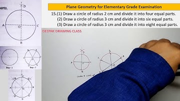 15 Divide a given circle into 4, 6 & 8 equal parts - Plane Geometry by Deepak Drawing Class