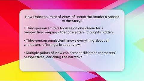 How Does the Point of View Influence the Reader