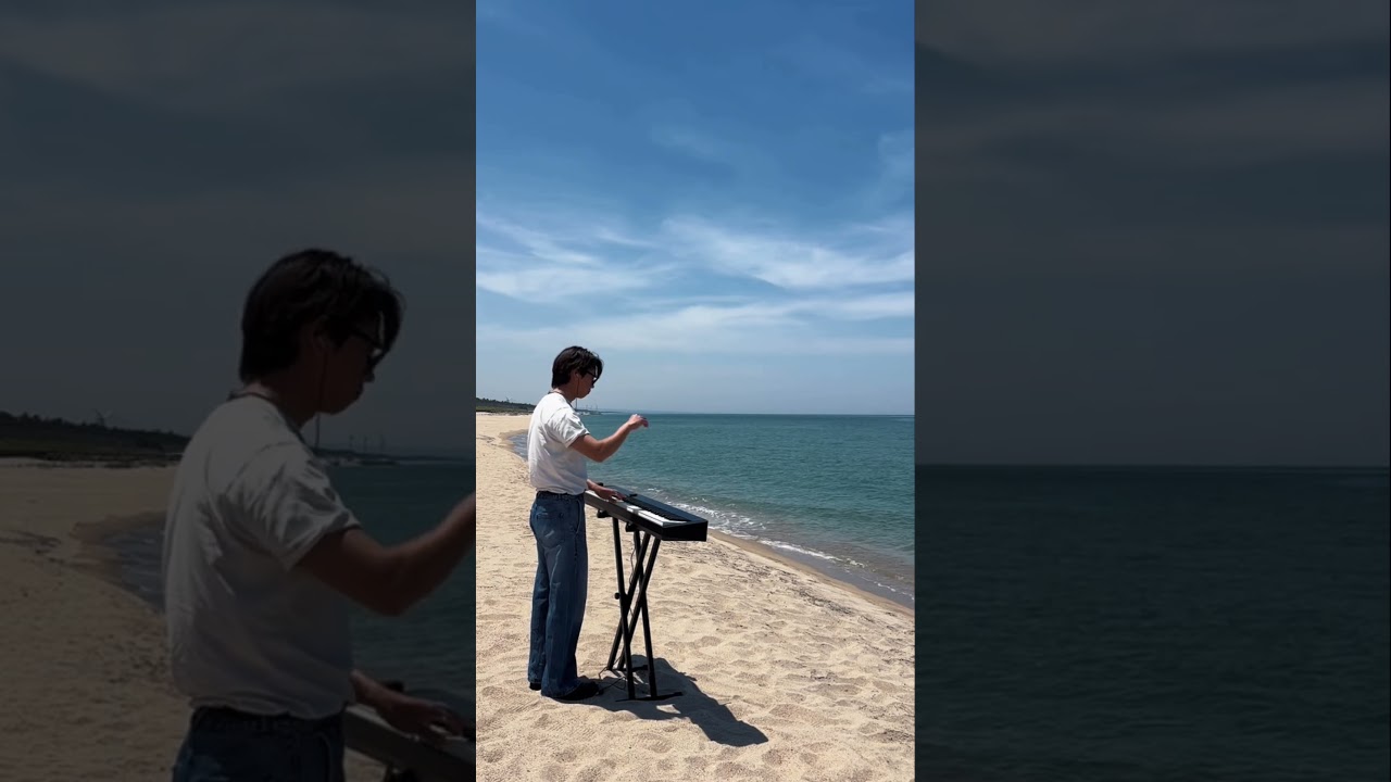 【最高】海で弾く「あの夏へ」が最高すぎる…！　#ピアノ #ジブリ #あの夏へ #鳥取 #自然