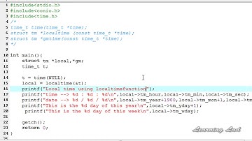 77   C Programming Video Tutorials for Beginners   time, localtime, gmtime Functions   part 2
