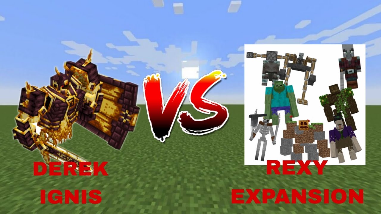 Derek Ignis vs Rexy expansion | minecraft mob battle |
