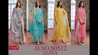 Ganga Elina 512 Premium Bemberg Silk Printed With Embroidery  Work Suit|| Ganga Latest Suit screenshot 2