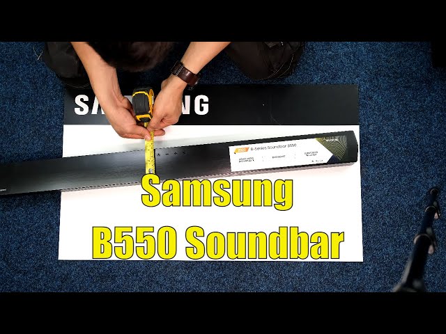 Samsung HW B550 Soundbar Unboxing, Setup, Dimensions and Tests on TV, Music and Movies