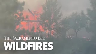 See Mill Fire Burn Close To Homes In Northern California