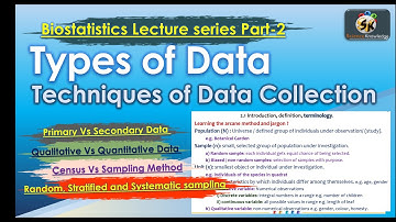 Types of data and Techniques of Data Collection (Biostat -2)