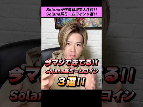 Solanaが強気相場で大注目‼︎Solana系ミームコイン3選‼︎